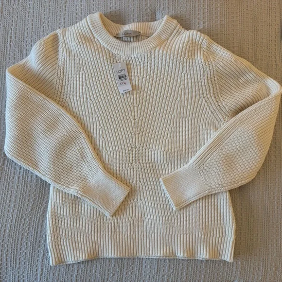 LOFT Ribbed Blouson Sleeve Sweater - Picture 2 of 7